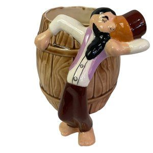 Vintage Barrel‎ Man Figurine Ceramic Mug Cup Elsie